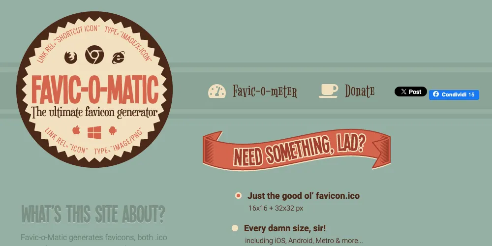 Generator różnych rozmiarów favicony