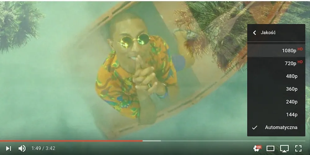 Jak zmienić jakość obrazu automatycznie na wysoką HD na Youtube?
