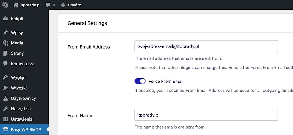 Konfiguracja SMTP w WordPressie