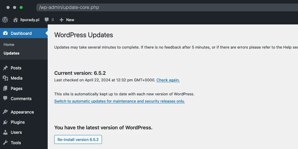 Jak sprawdzić wersję WordPress?